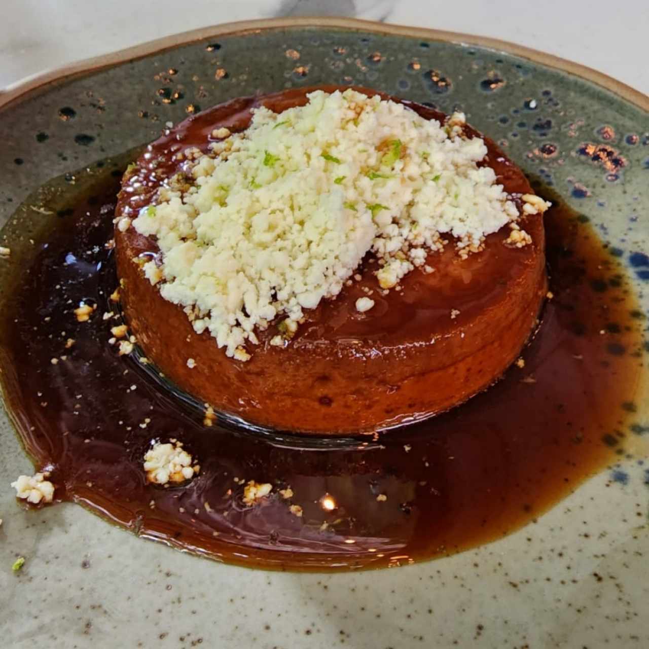 Flan de café con queso blanco