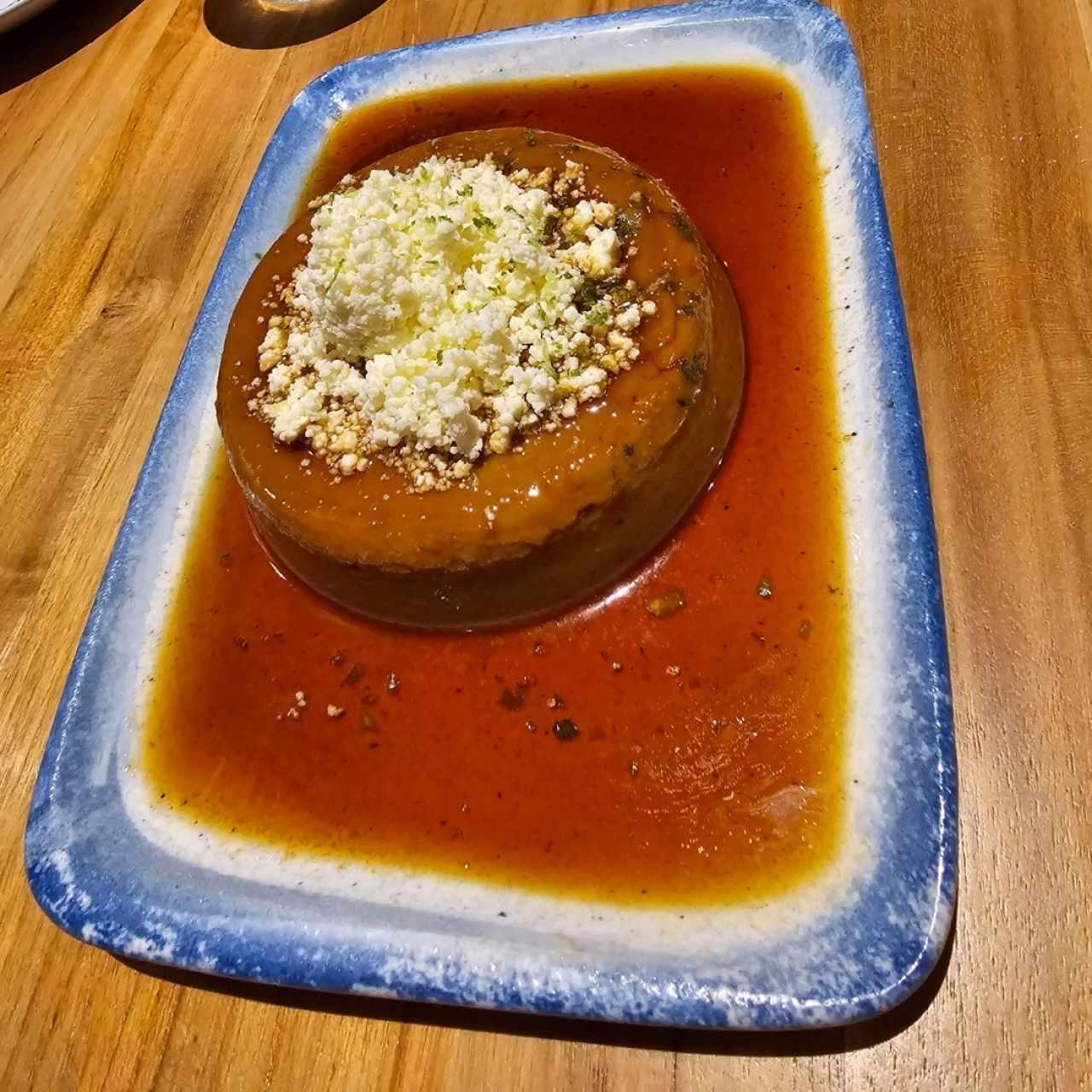 Flan de café con queso blanco