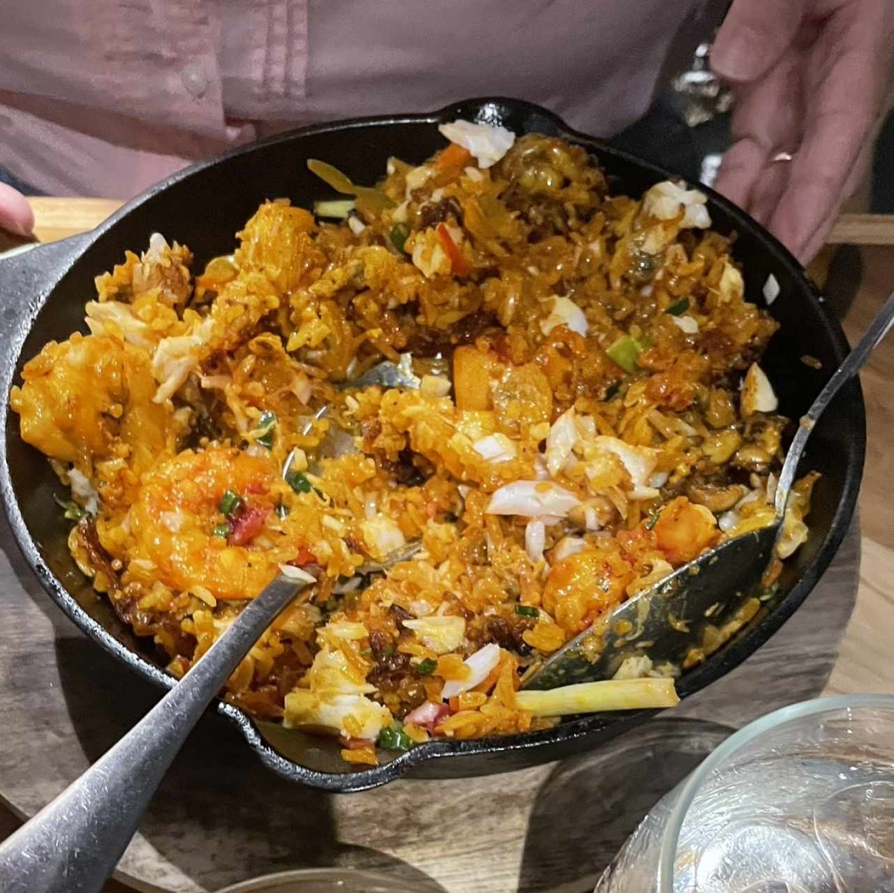 Arroz con Concolón de mariscos y Pescado