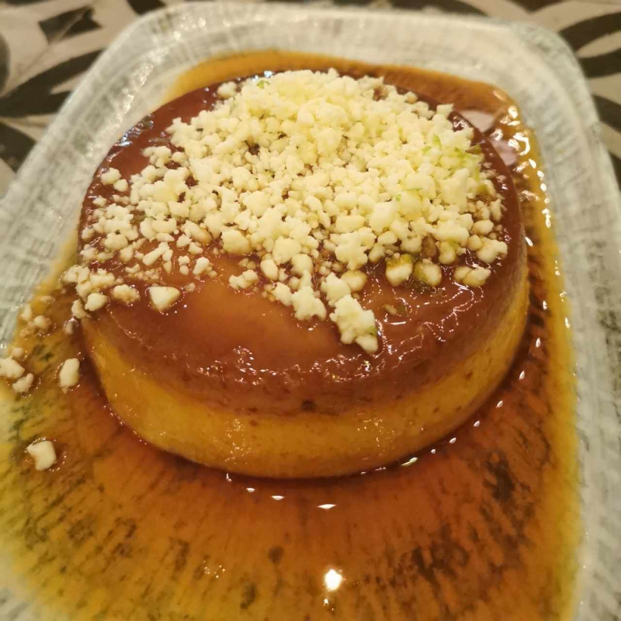 Flan con queso nacional