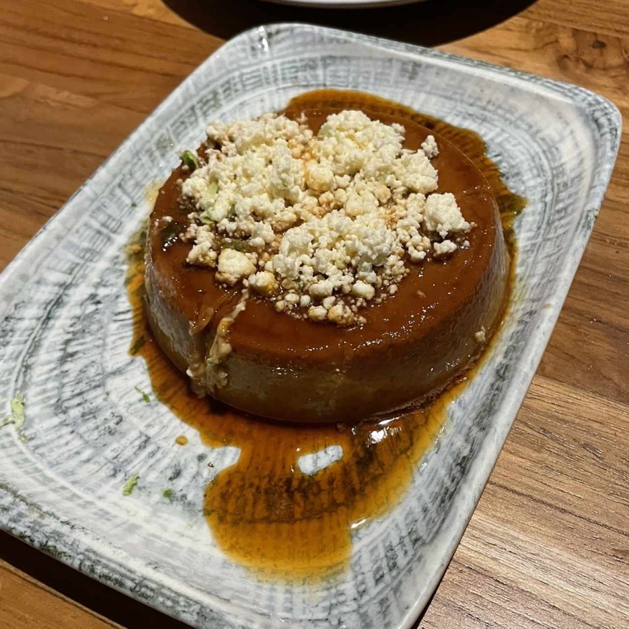 Flan de café con queso blanco