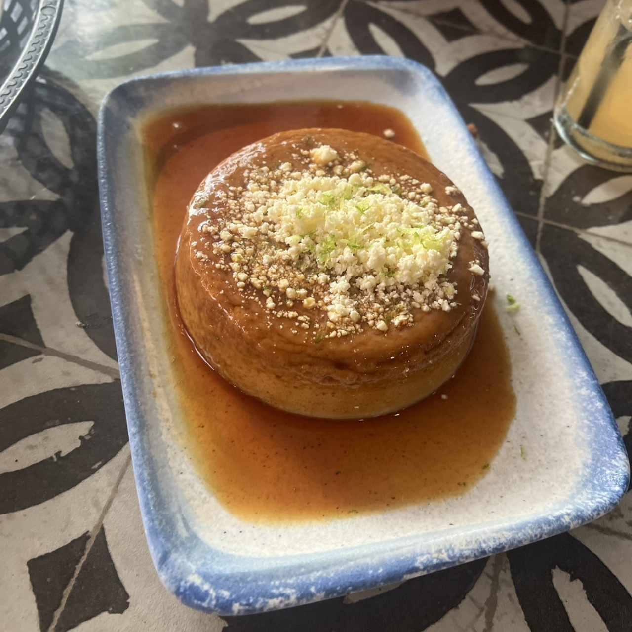 Flan de cafe y queso