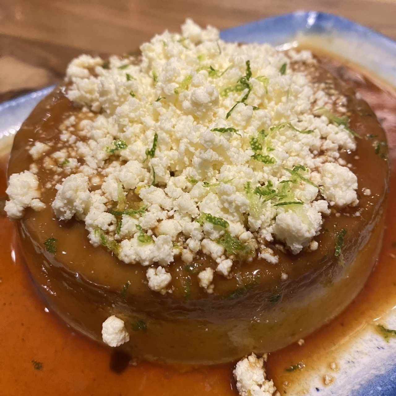 Flan de café con queso blanco