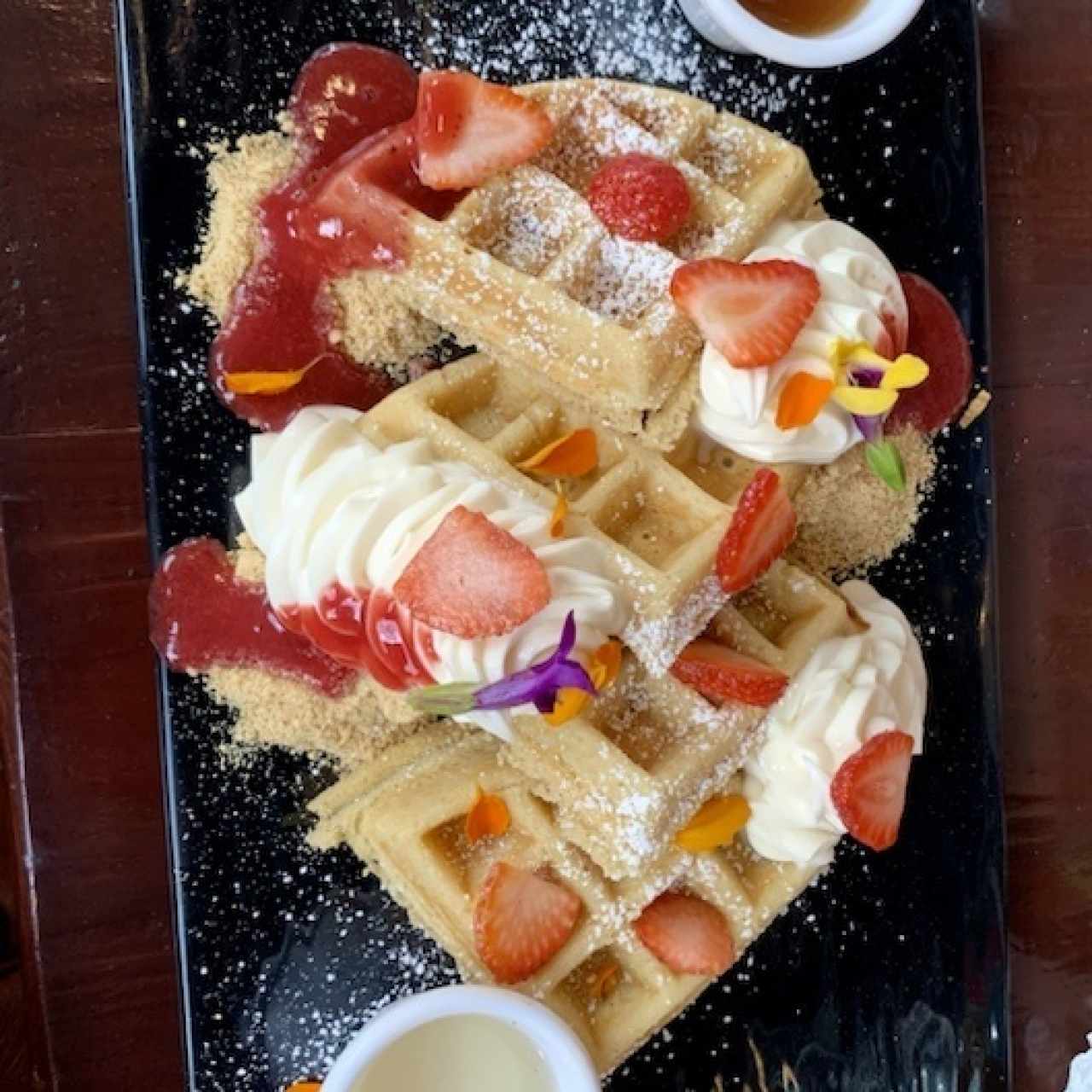 Strawberry n cream waffles 