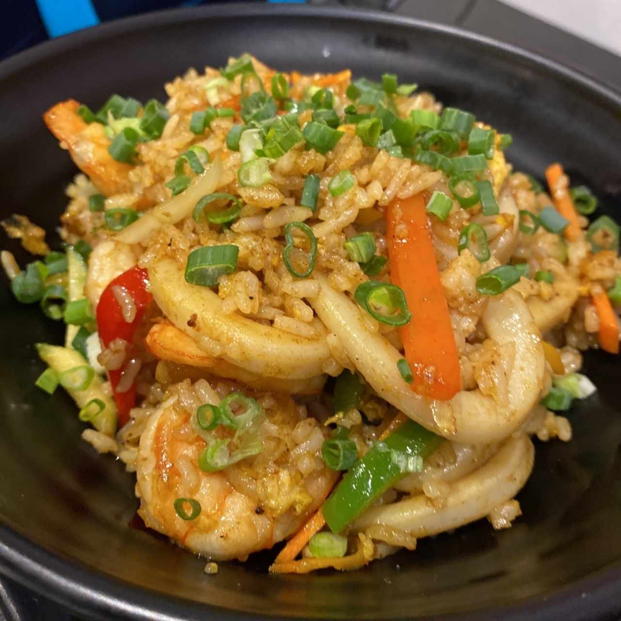 Arroz thai de camaron y calamares