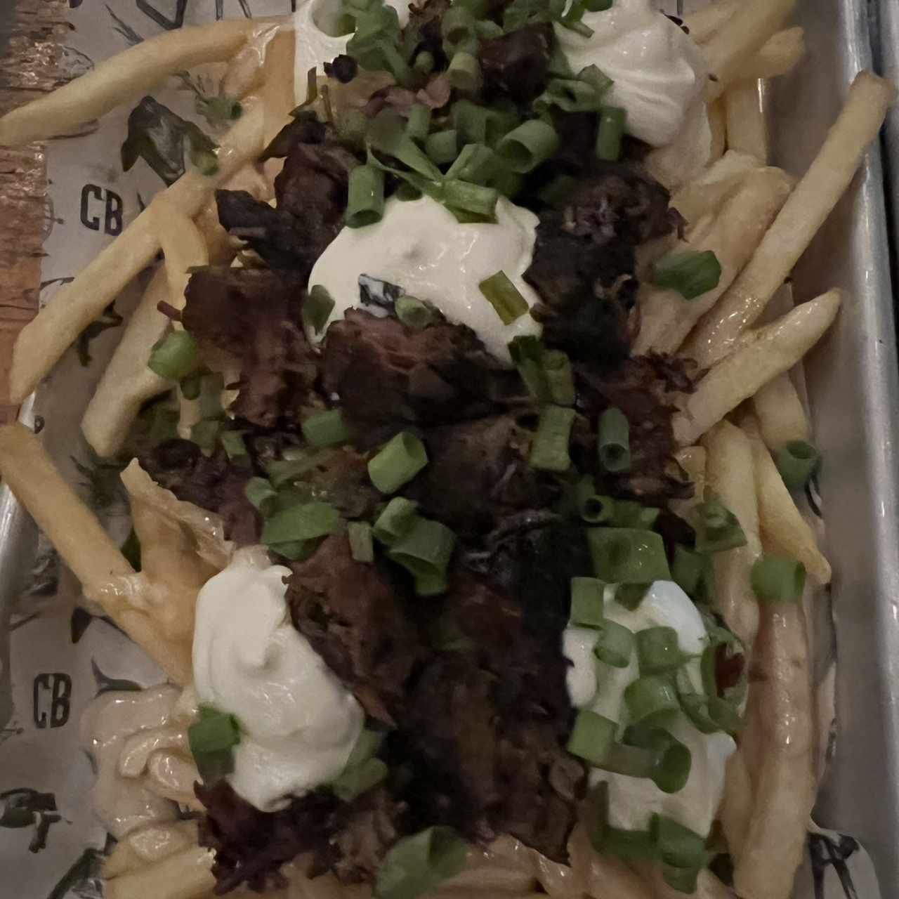 Papas fritas con brisket