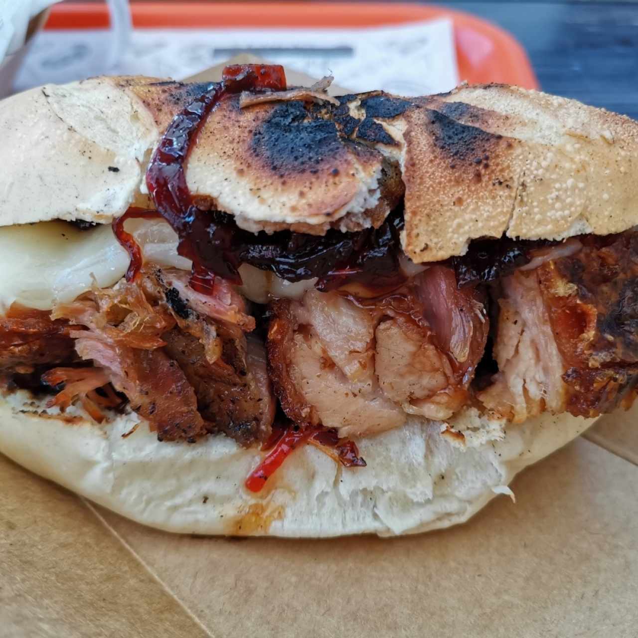 Sandwich pork belly