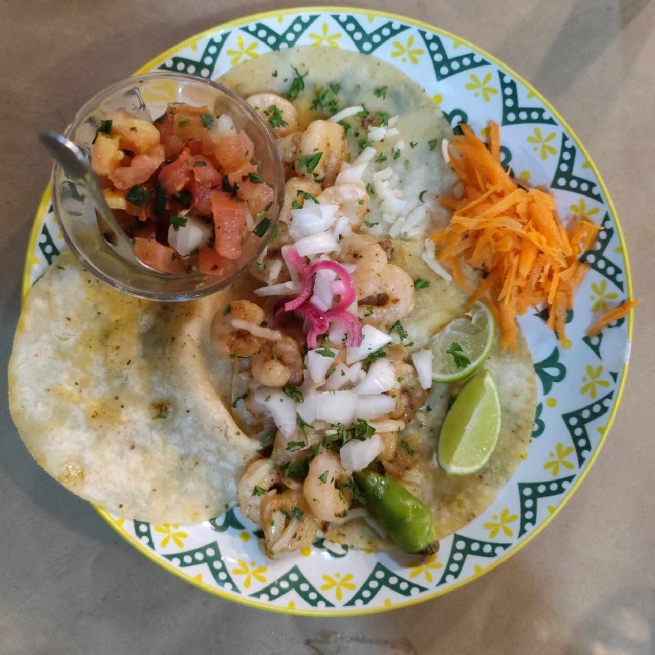 Tacos con Camaron