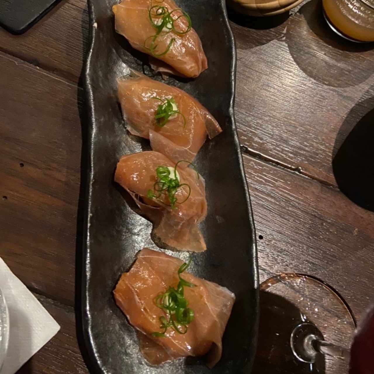 Langostinos Tempura con Jamón Serrano