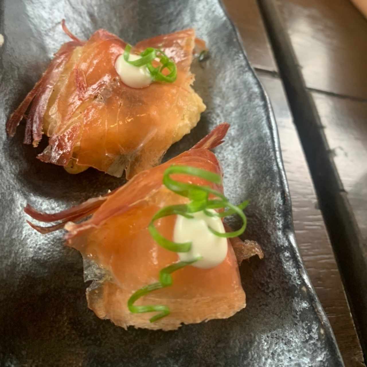 Langostinos Tempura con Jamón Serrano