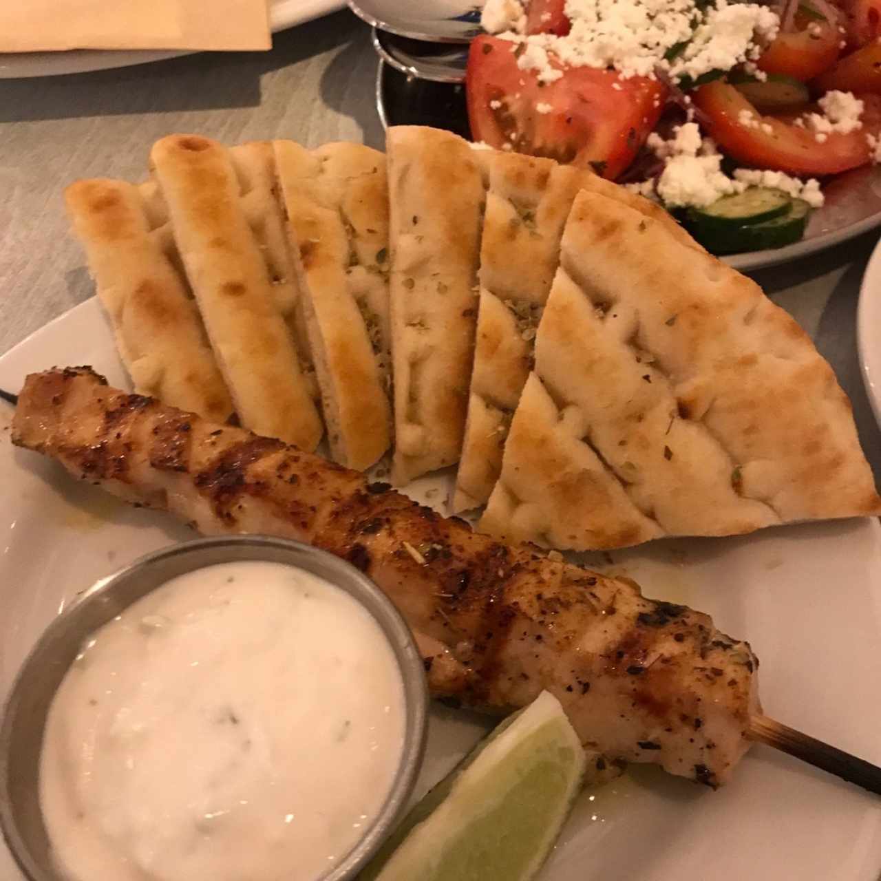 brocheta de pollo