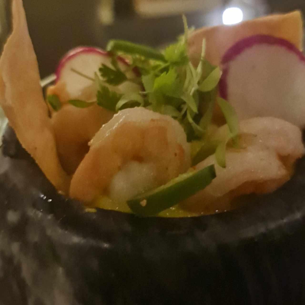 guacamole con camarones