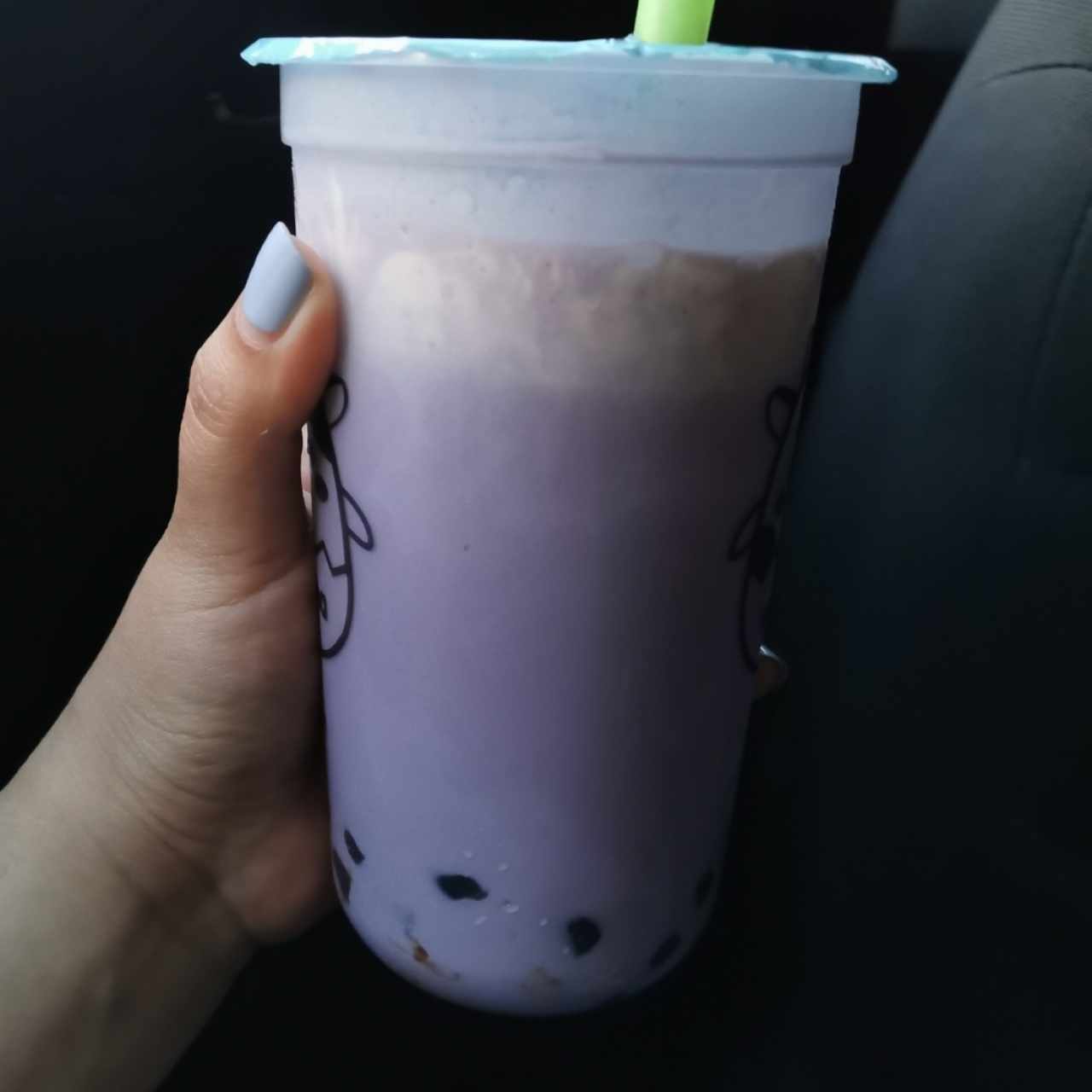 Bubble tea de taro con queso crema