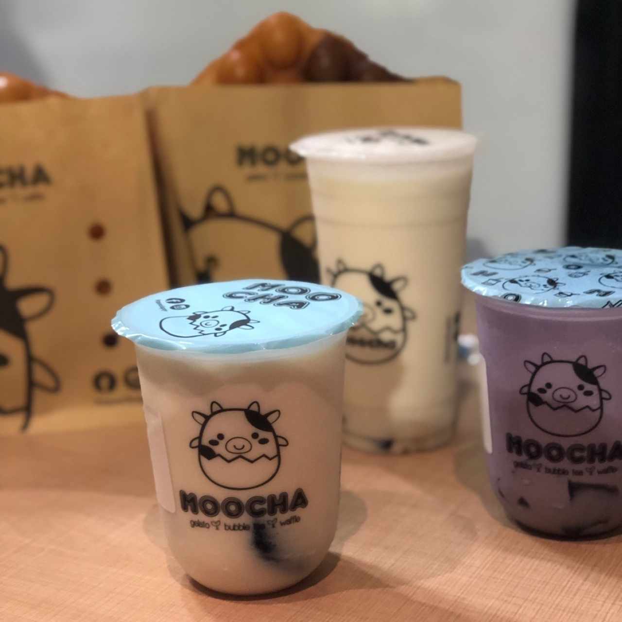 bubble teas de taro y coco 