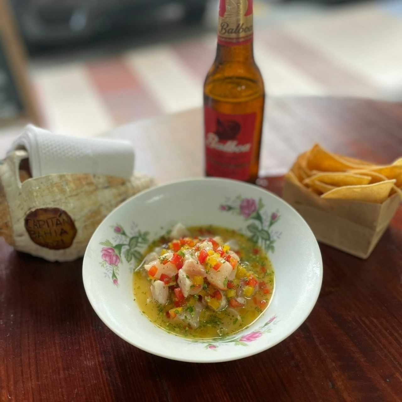 ceviche de pescado en salsa de maracuya