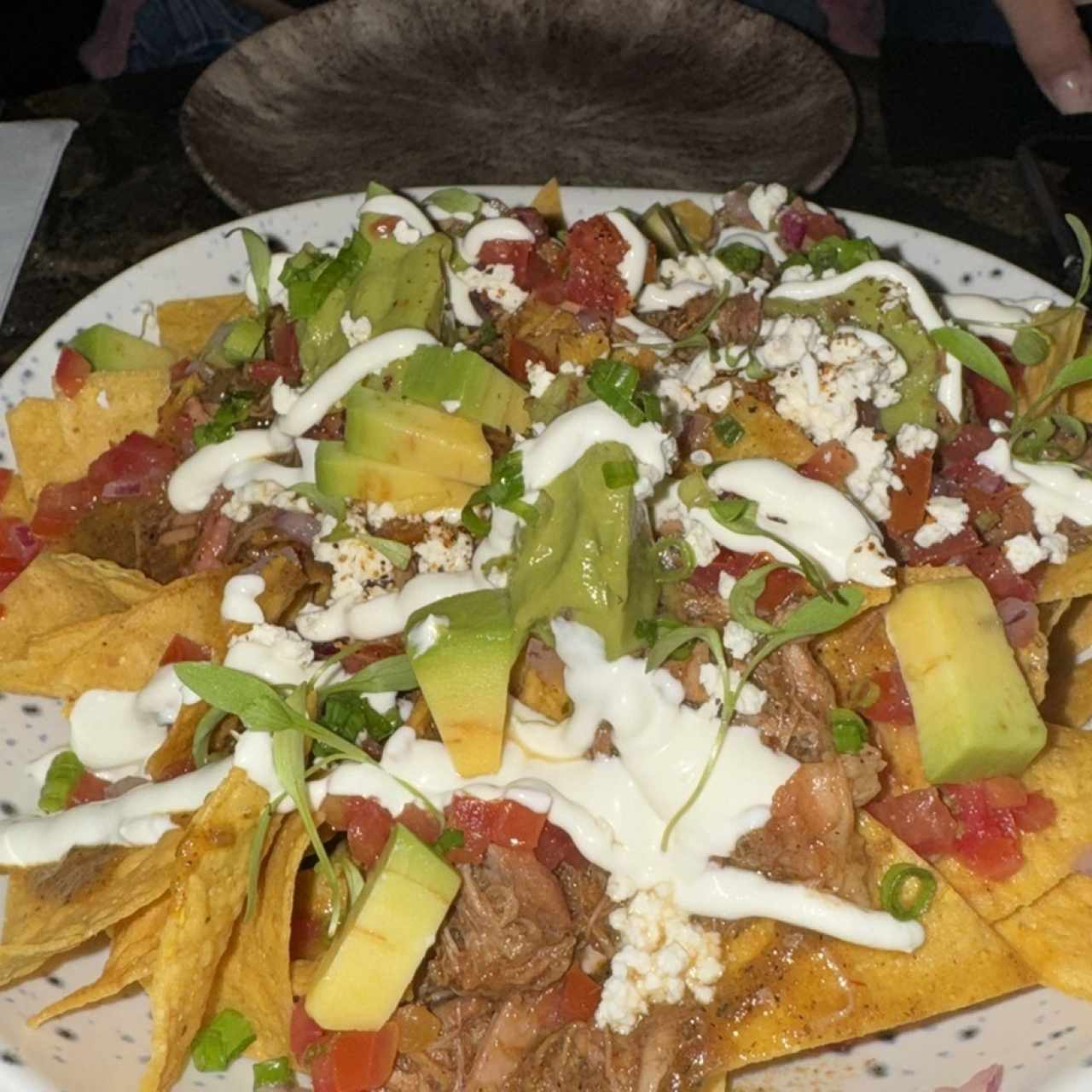 Smoked pork nachos