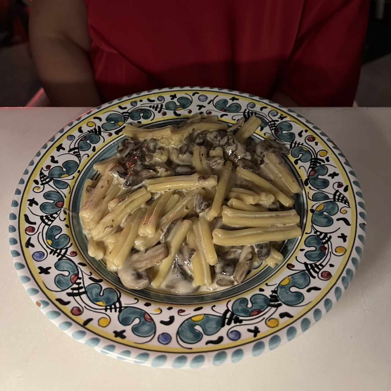 Pasta alfredo con hongos