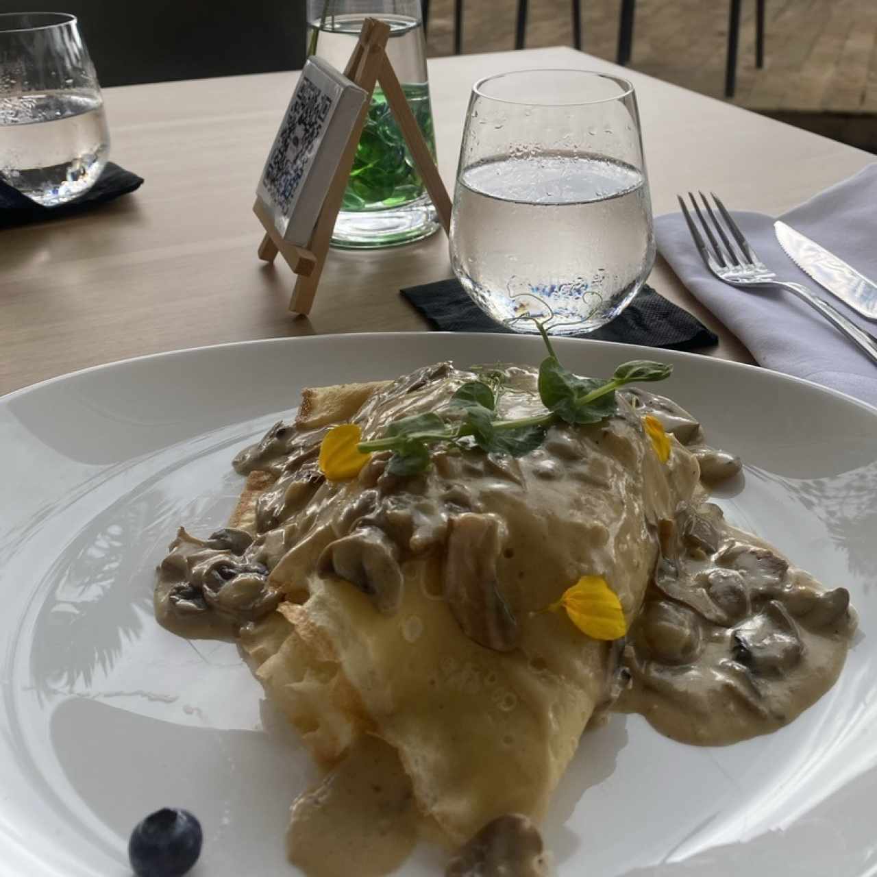 Crepes Salées - Poulet et champignons