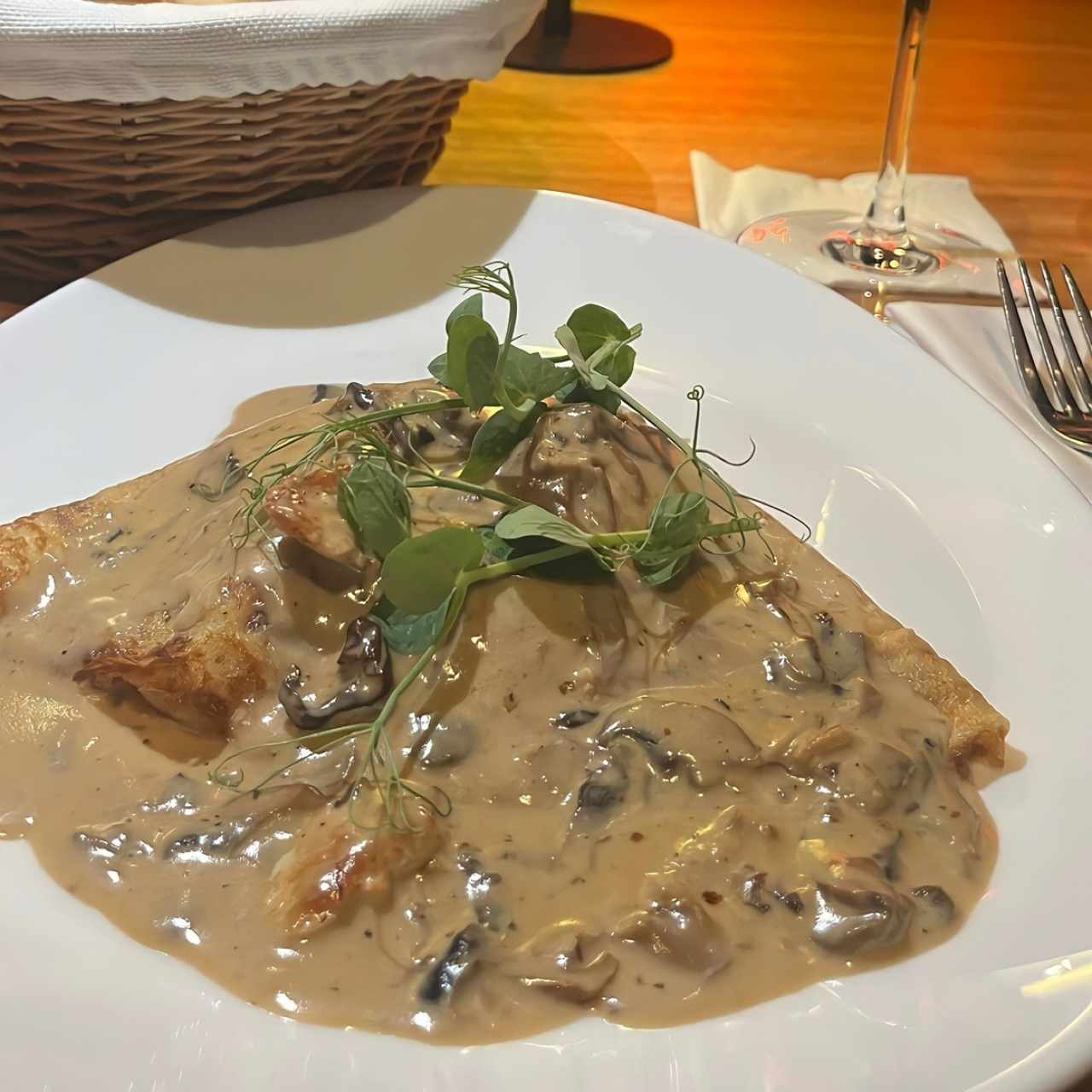 Crepes Salées - Poulet et champignons