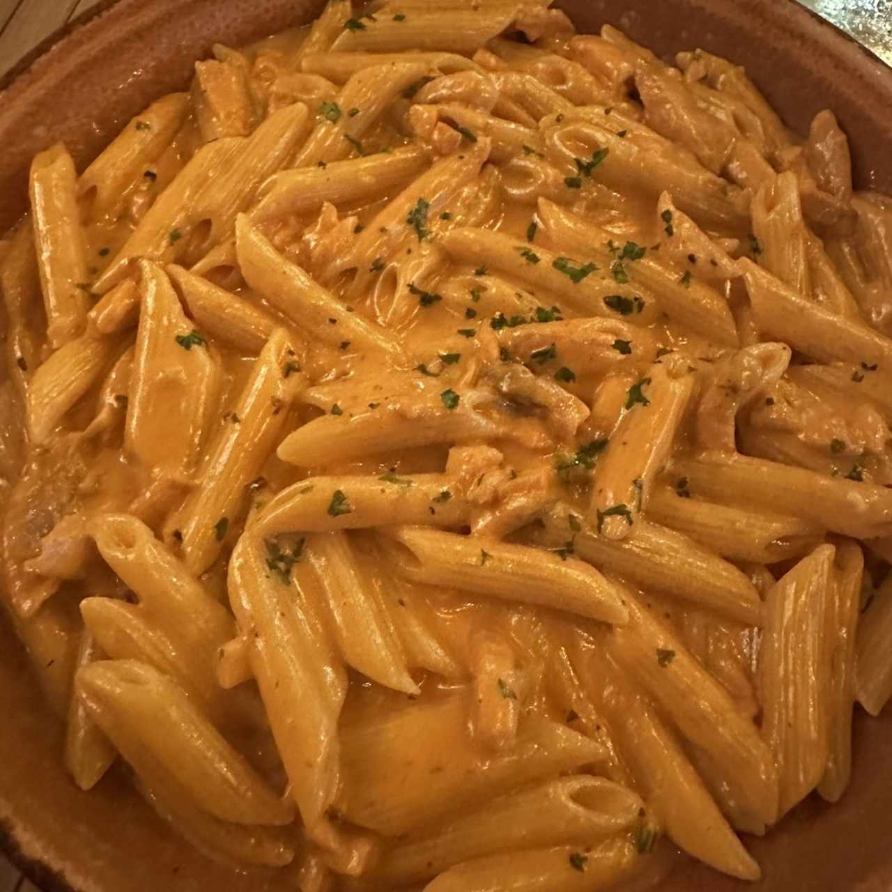 Penne con salmón 