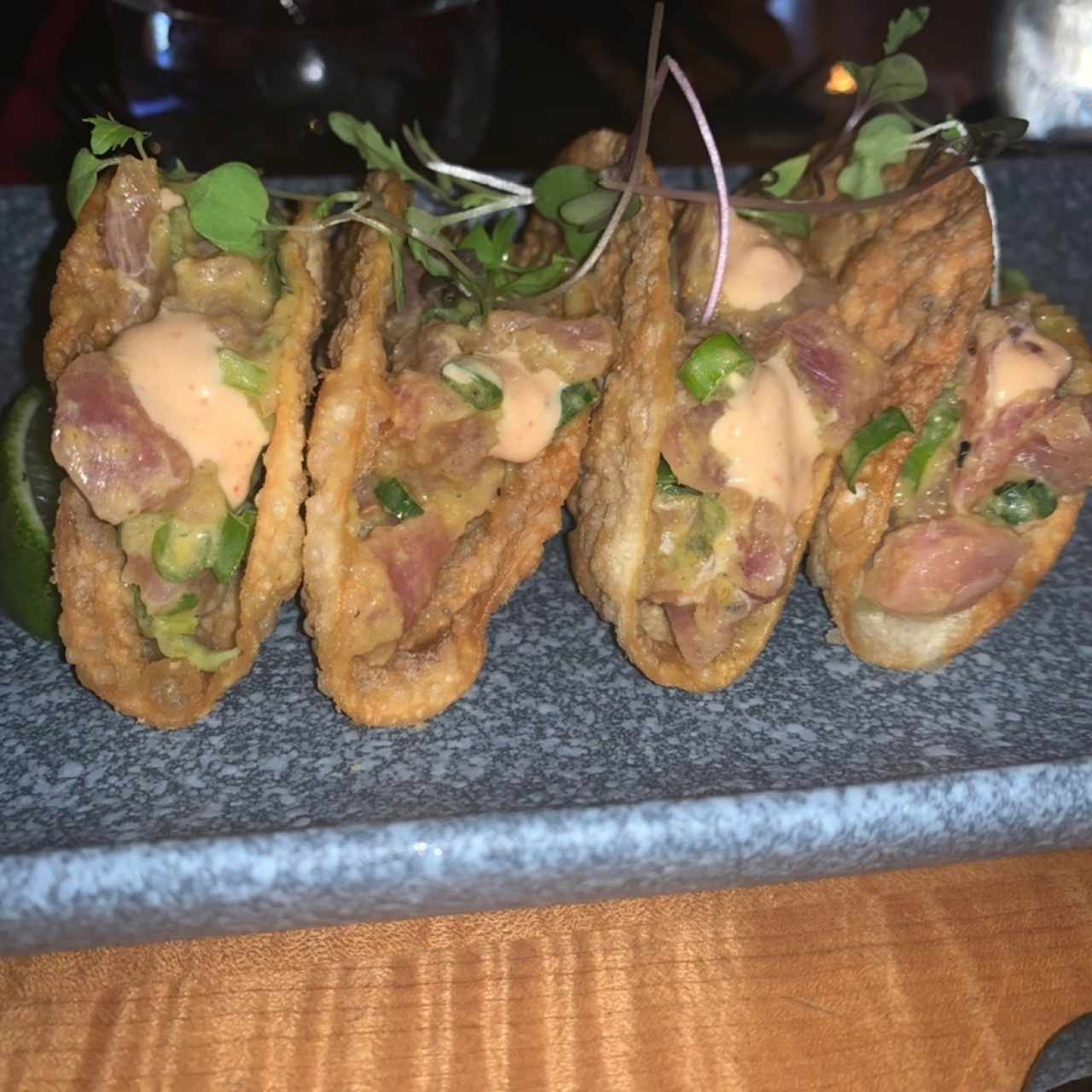 Tuna Tartar Taquitos