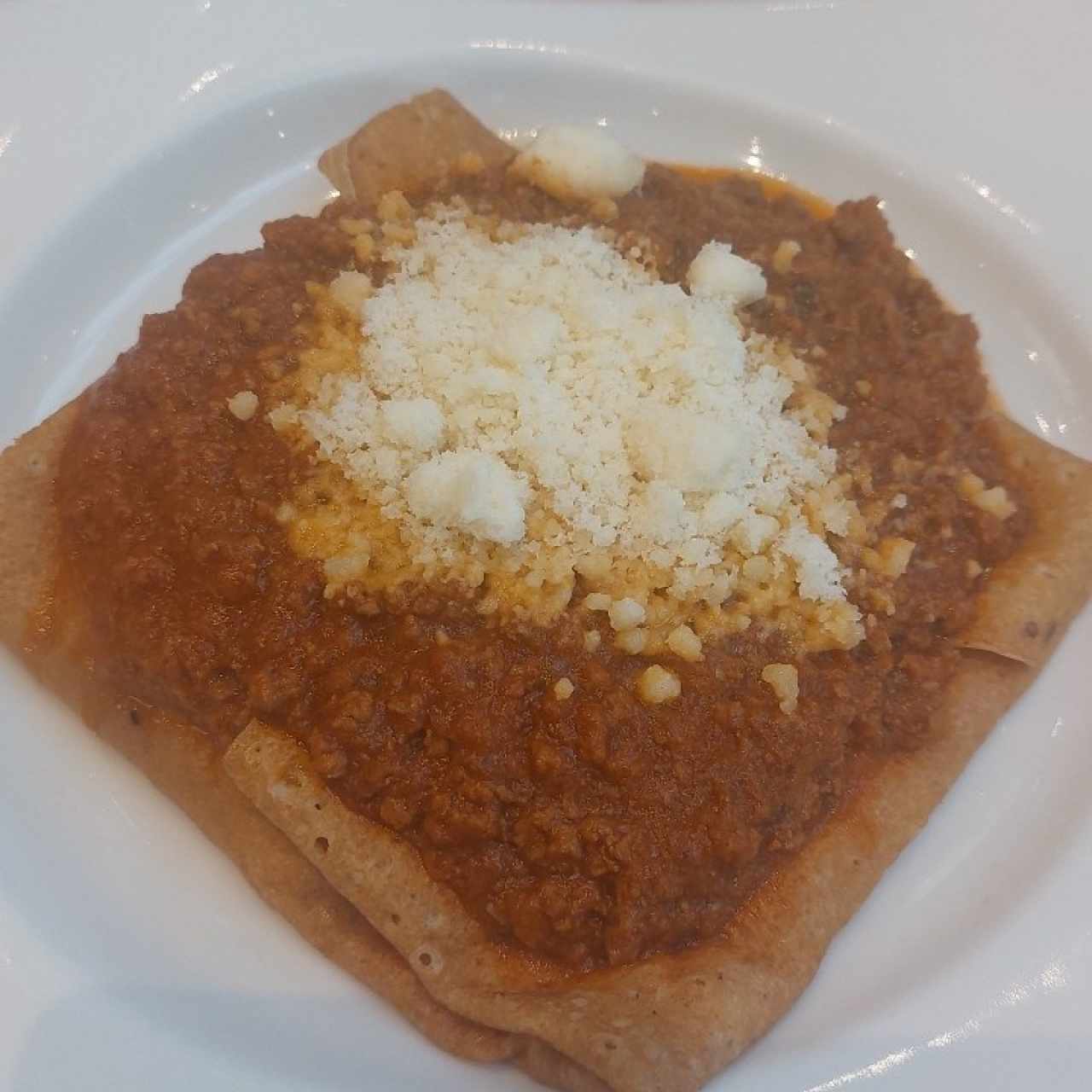 crepes boloñesa y queso