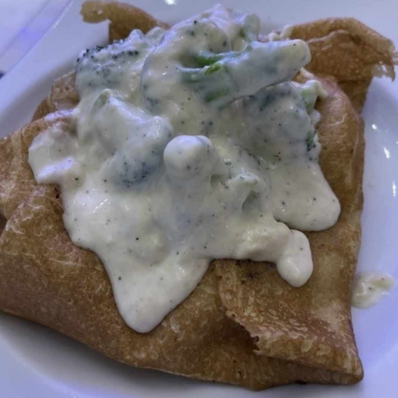 Crepes de pollo y brócoli