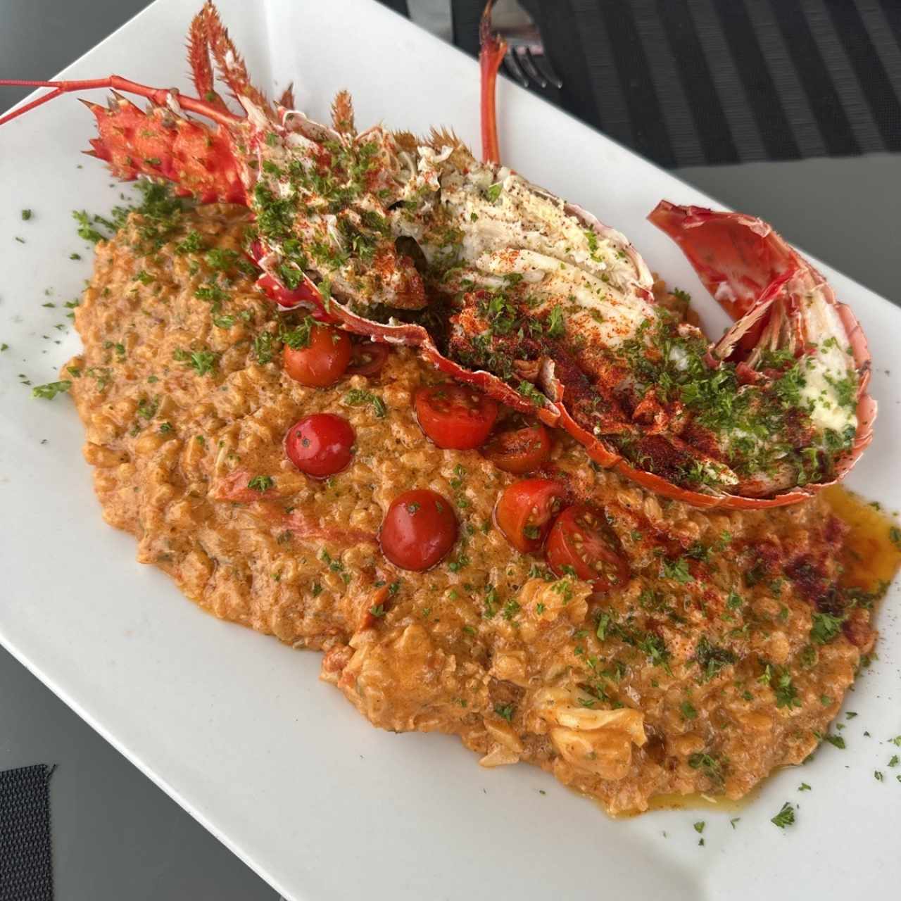 Risotto con langosta 