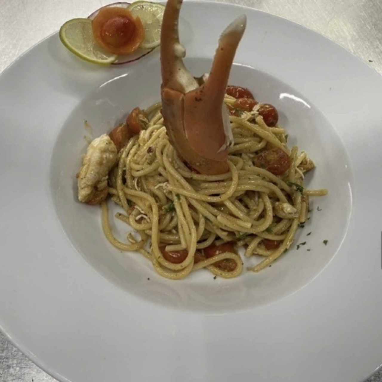 Pasta con centollo