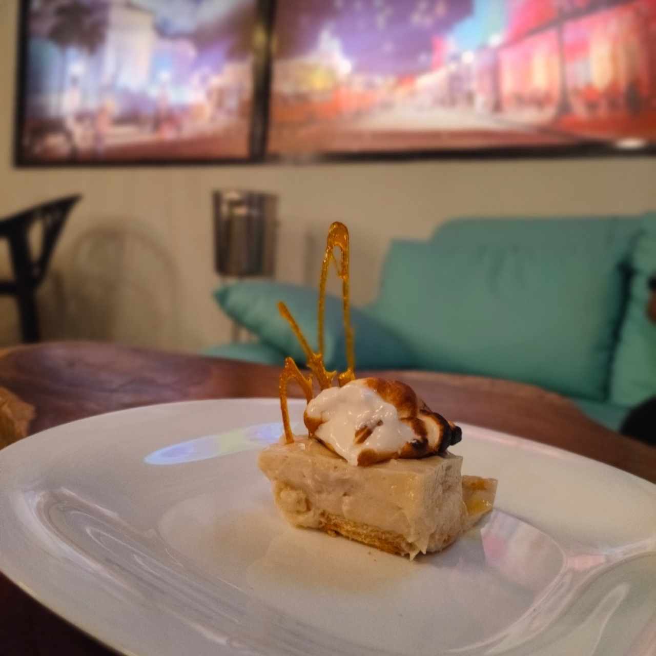 natilla de vainilla con merengue caramelisado