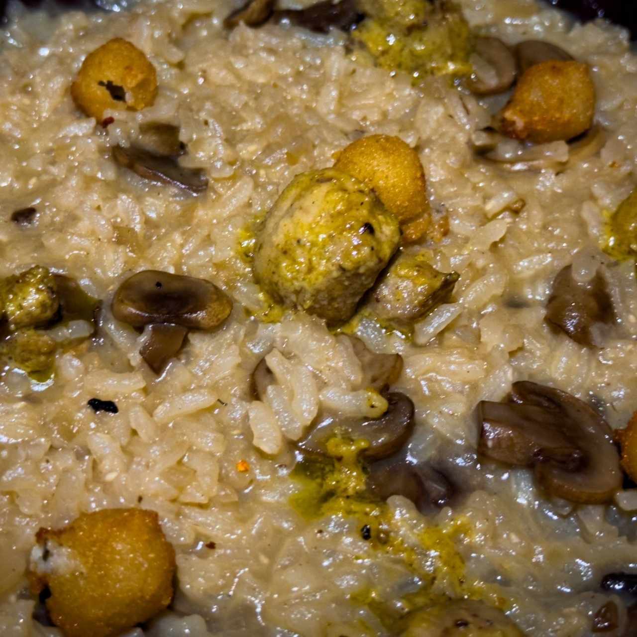 Risotto de Hongos y Trufas Crocantes