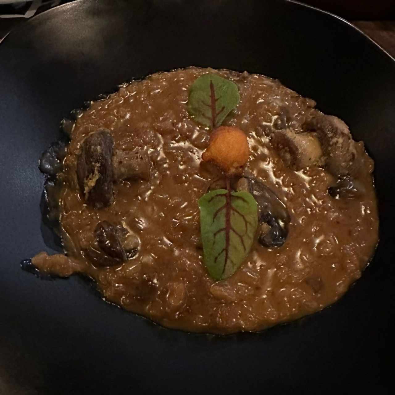 Risotto de Hongos y Trufas Crocantes