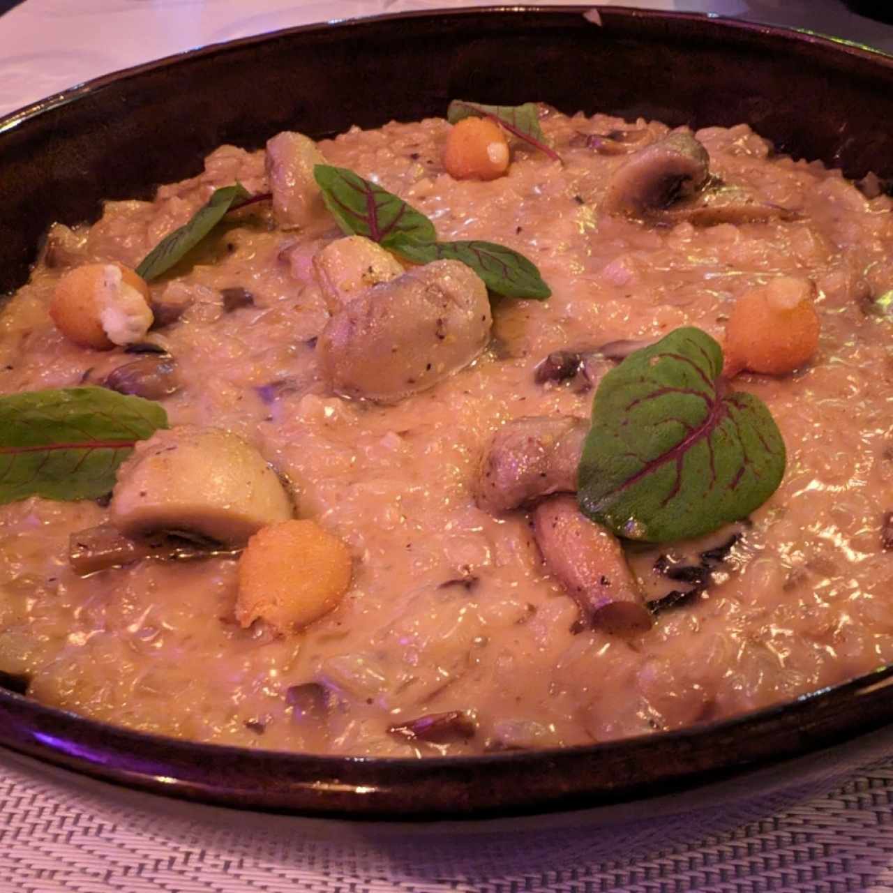 Risotto de Hongos y Trufas Crocantes