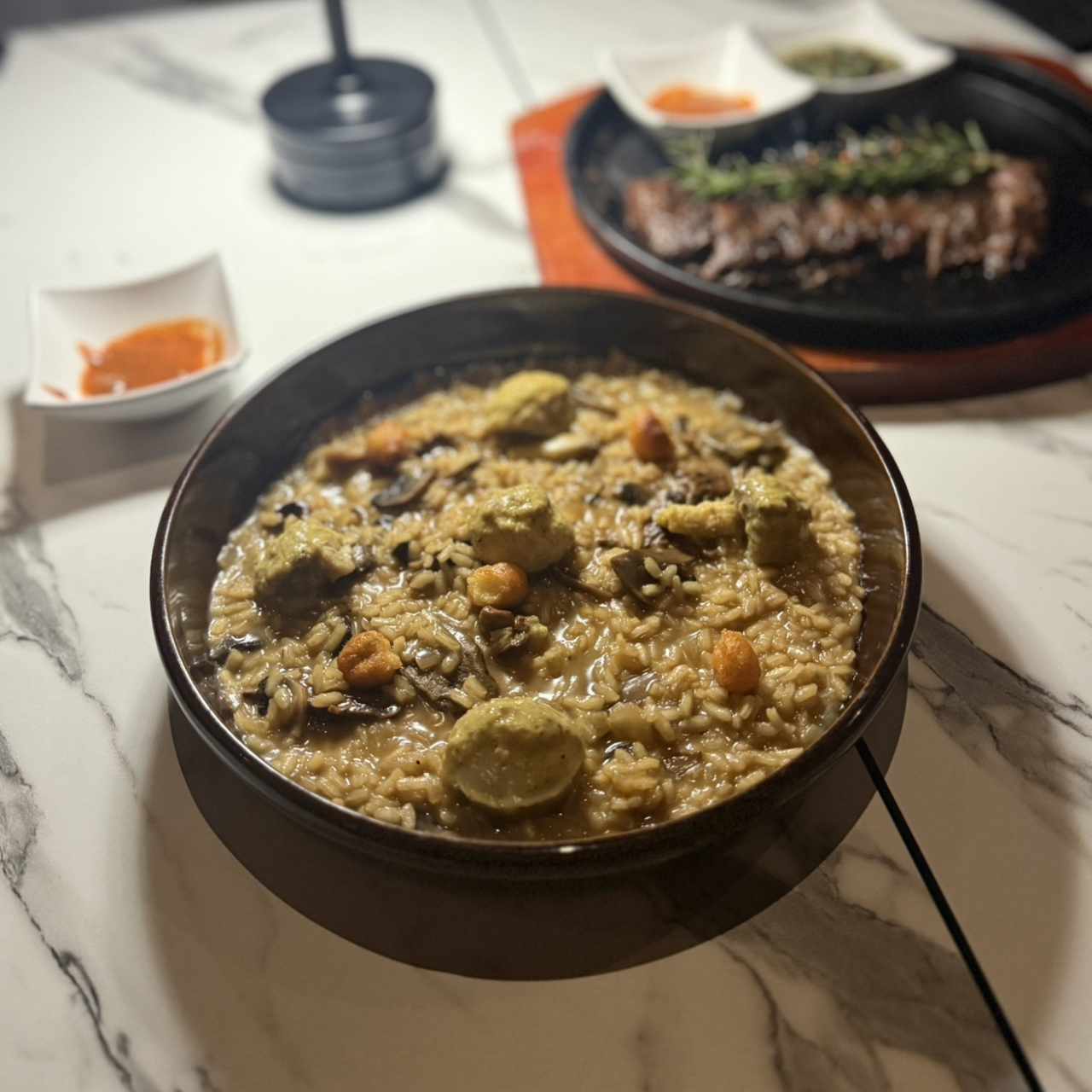 Risotto de Hongos y Trufas Crocantes
