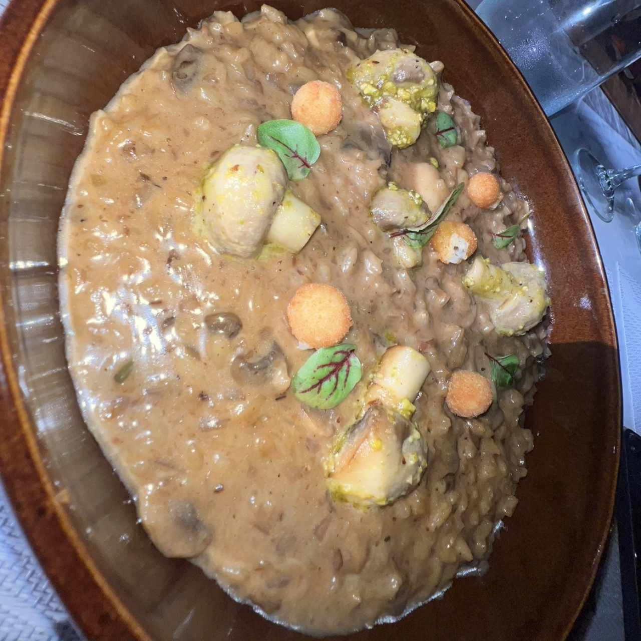 Risotto de Hongos y Trufas Crocantes