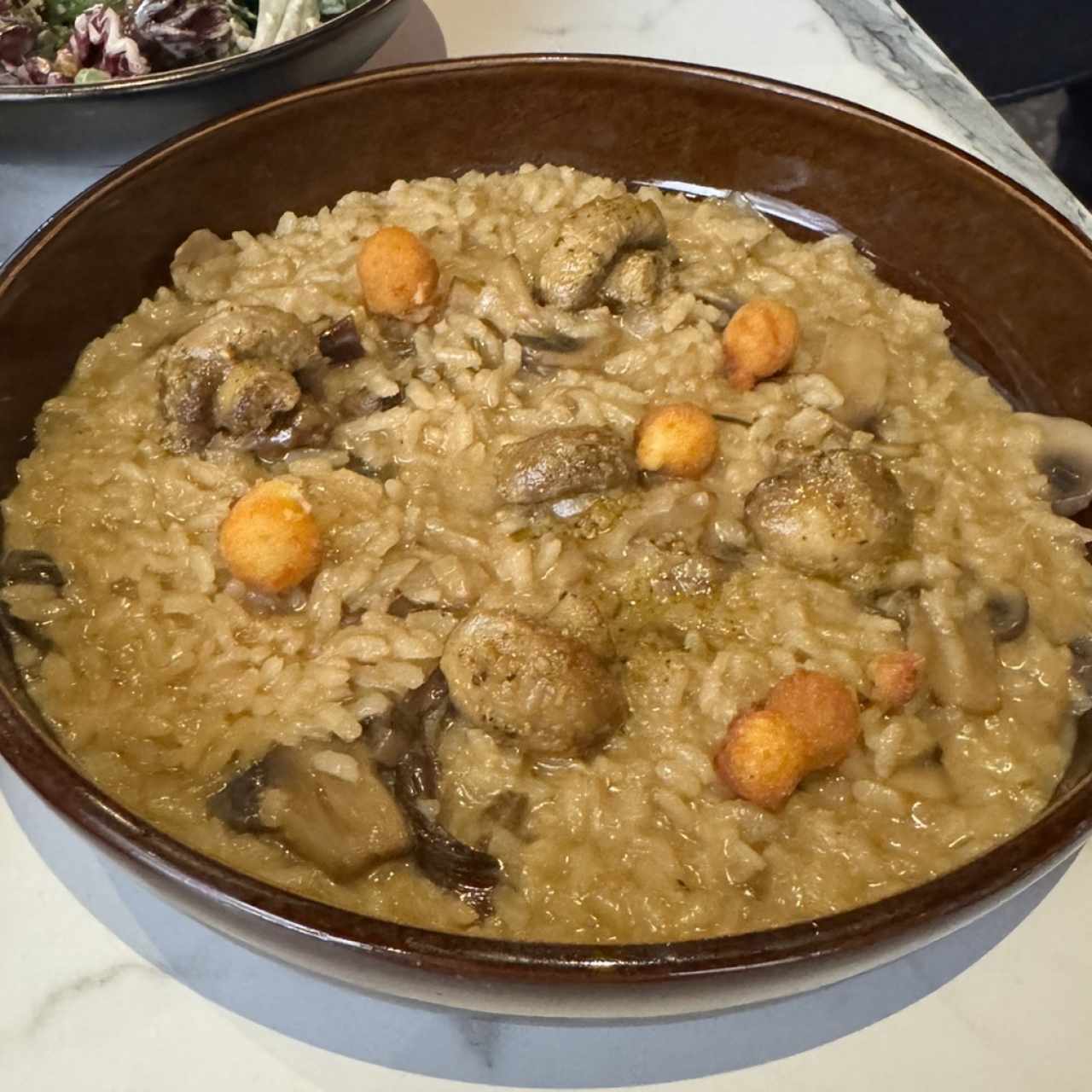 Risotto de Hongos y Trufas Crocantes