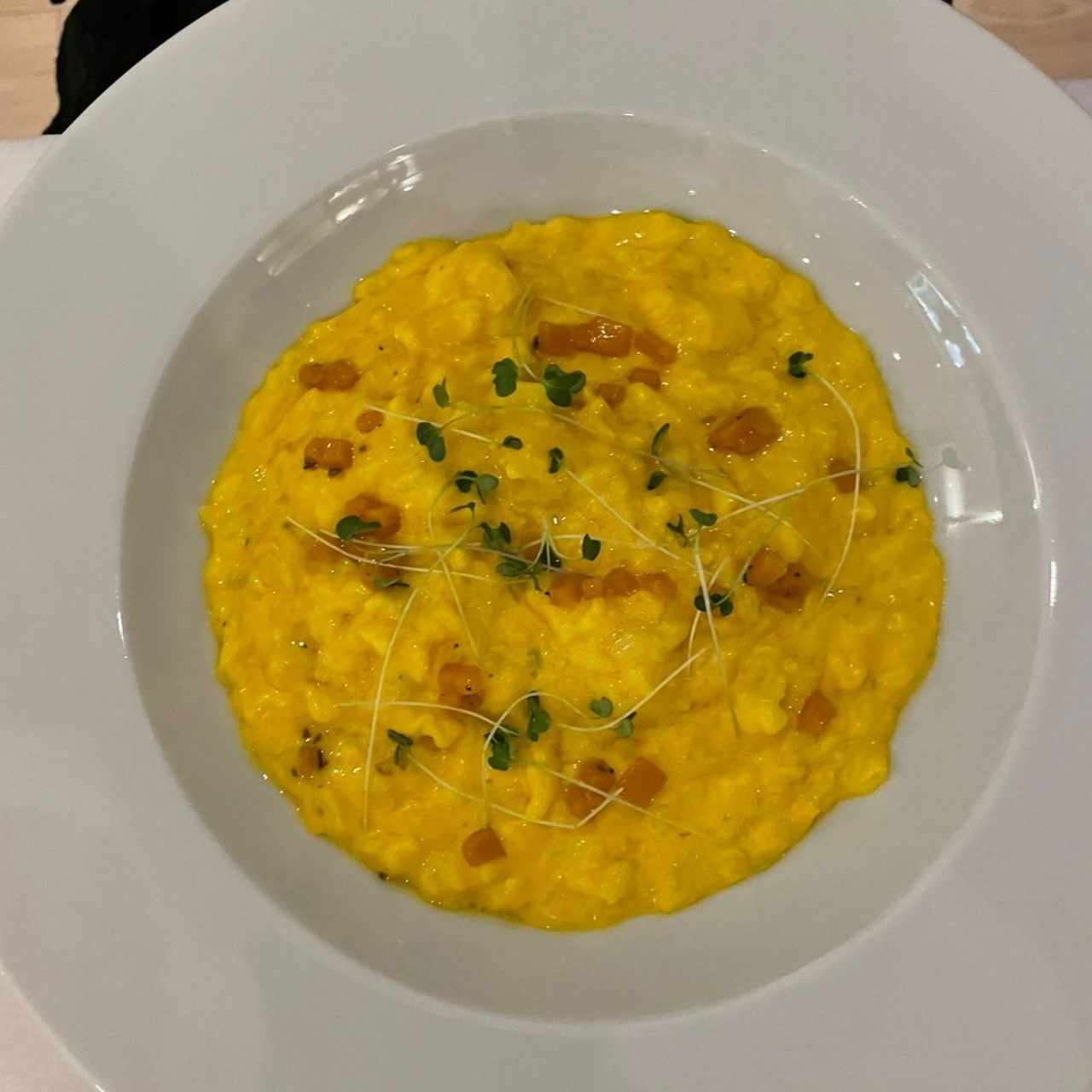 Risotto con Langostinos y Calabaza