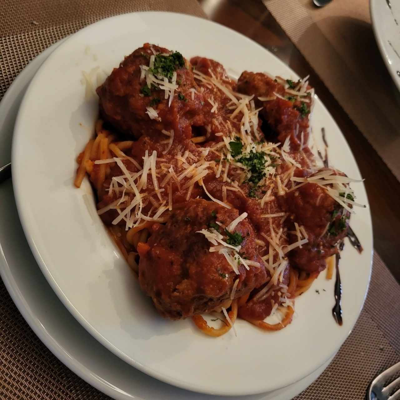 Spaghetti and meatballs