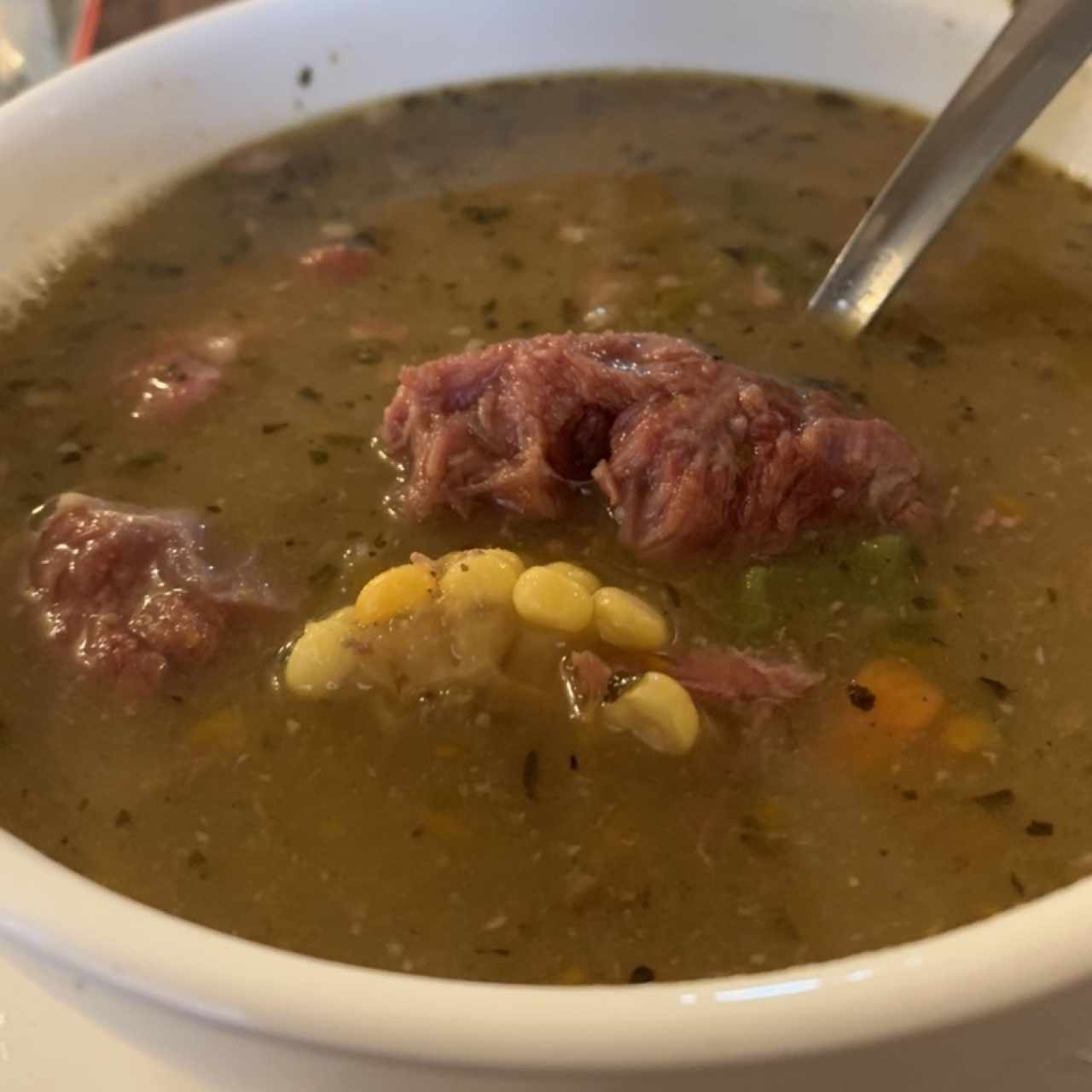 Sopa de costilla ahumada