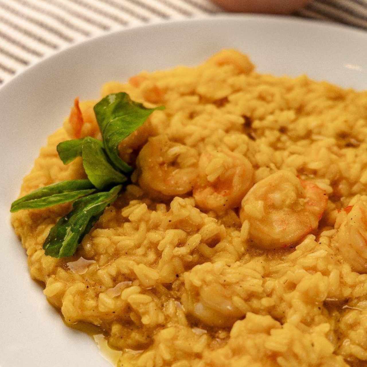 Risotto de Zucca con Camarones