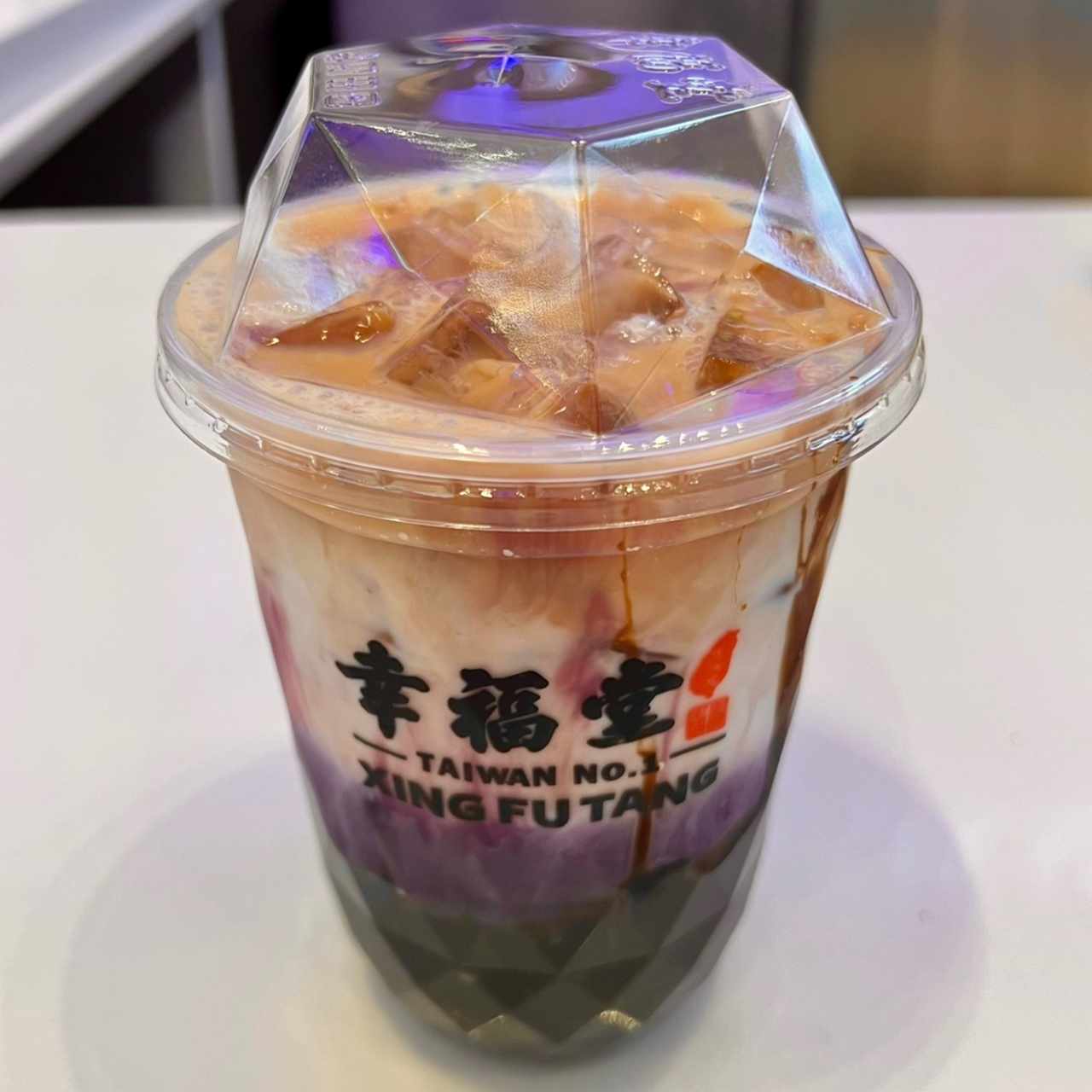 Taro flavour boba milk tea 