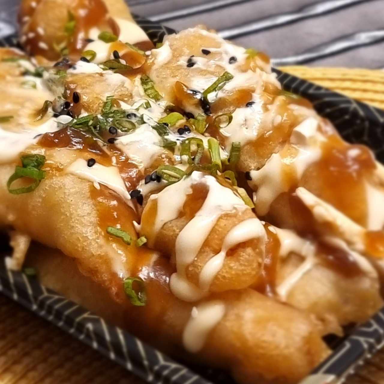 Langostinos tempura