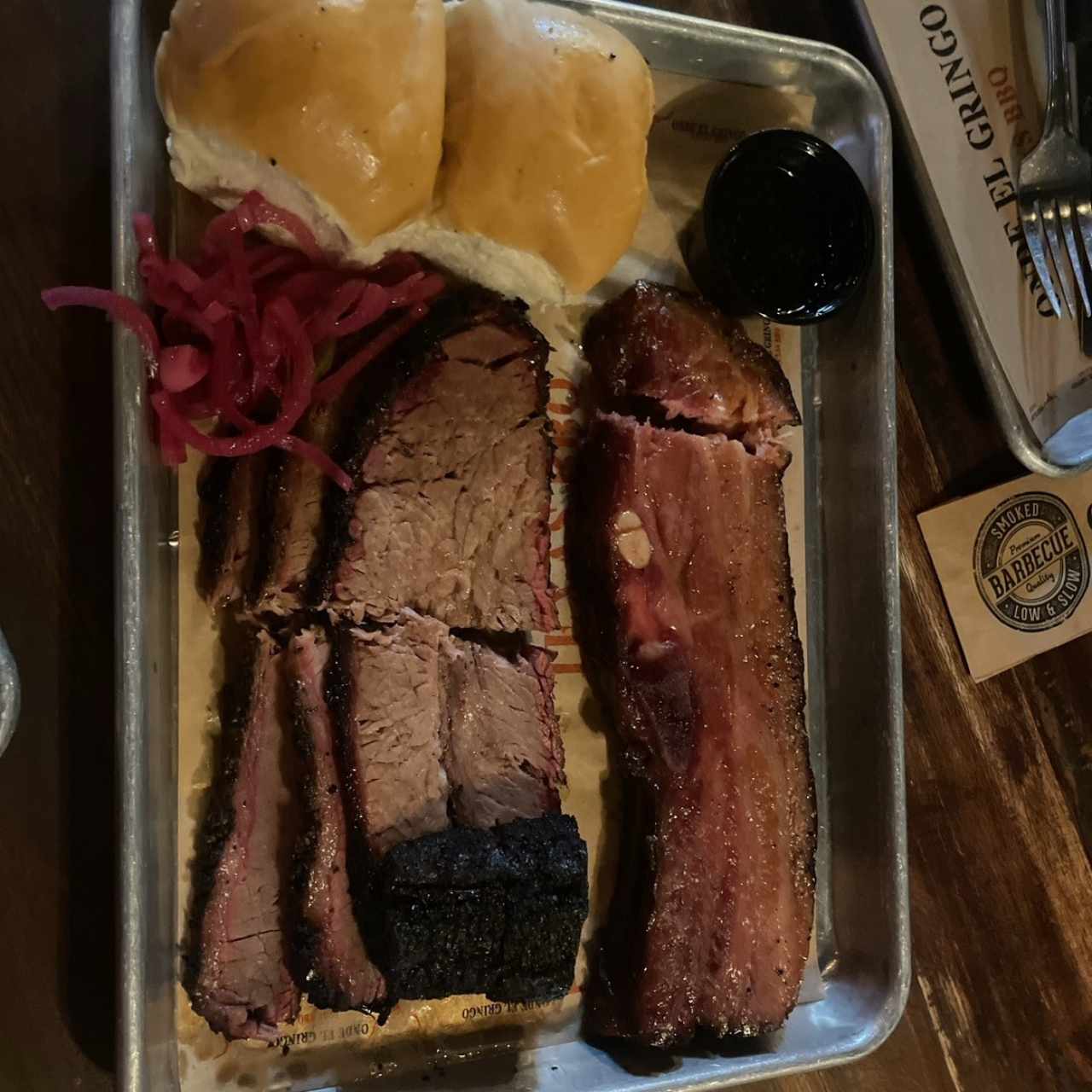 Brisket and bbq ribs