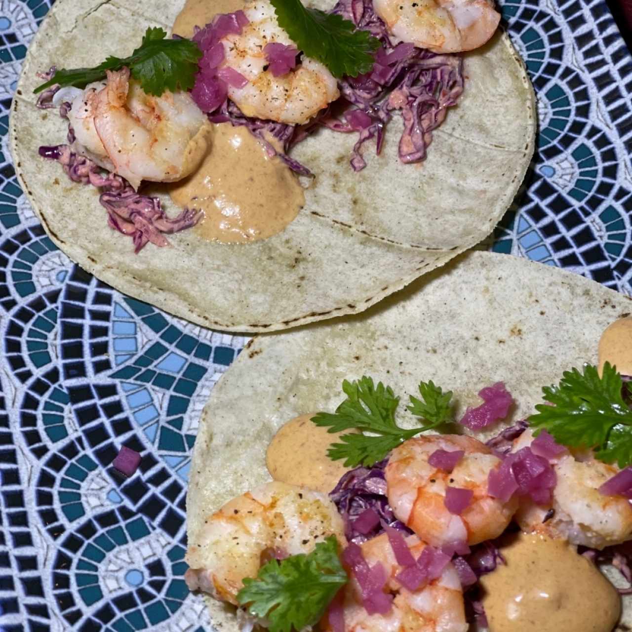 Tacos de Camarones Doble 