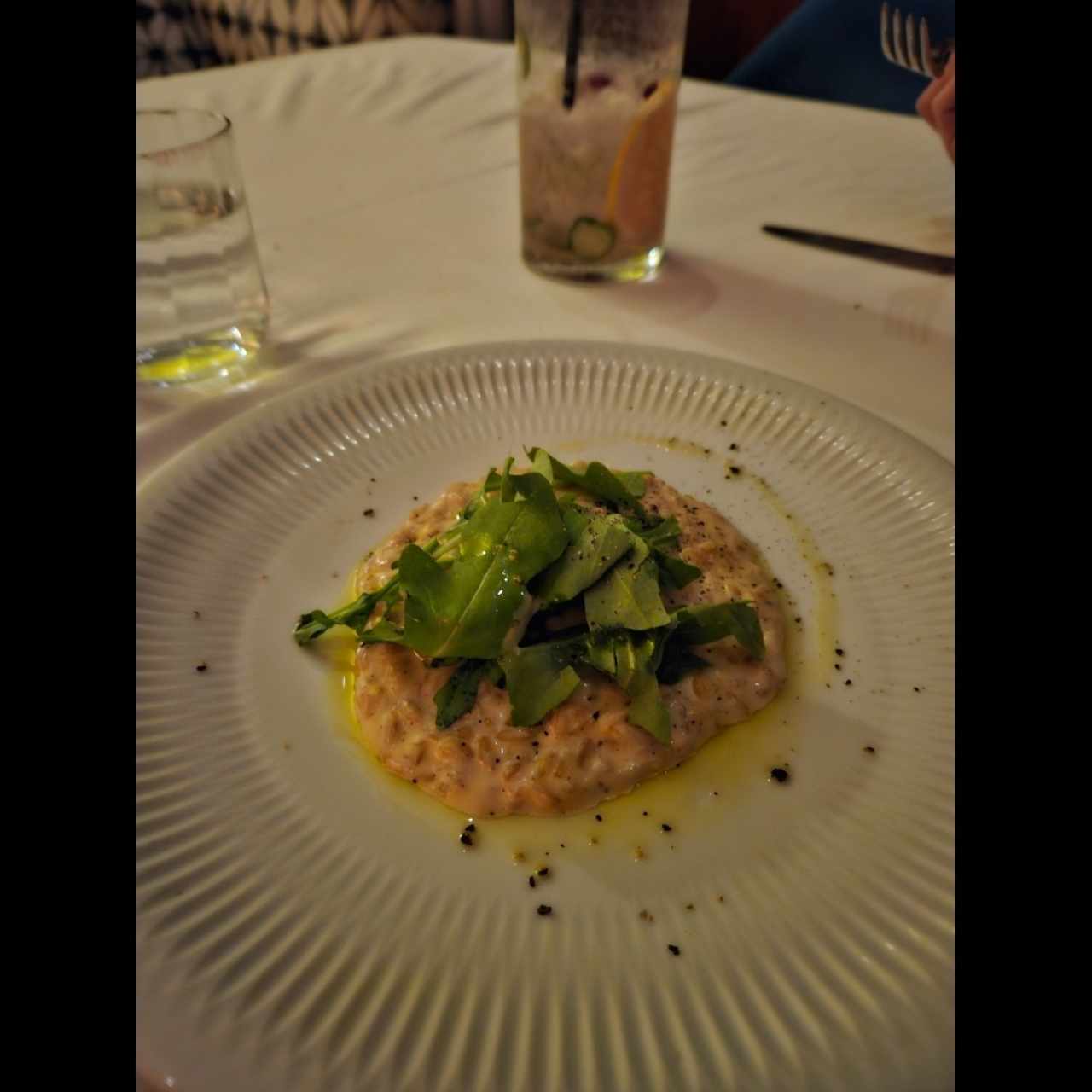 Rissoto cacio ,e Pepe Rucula