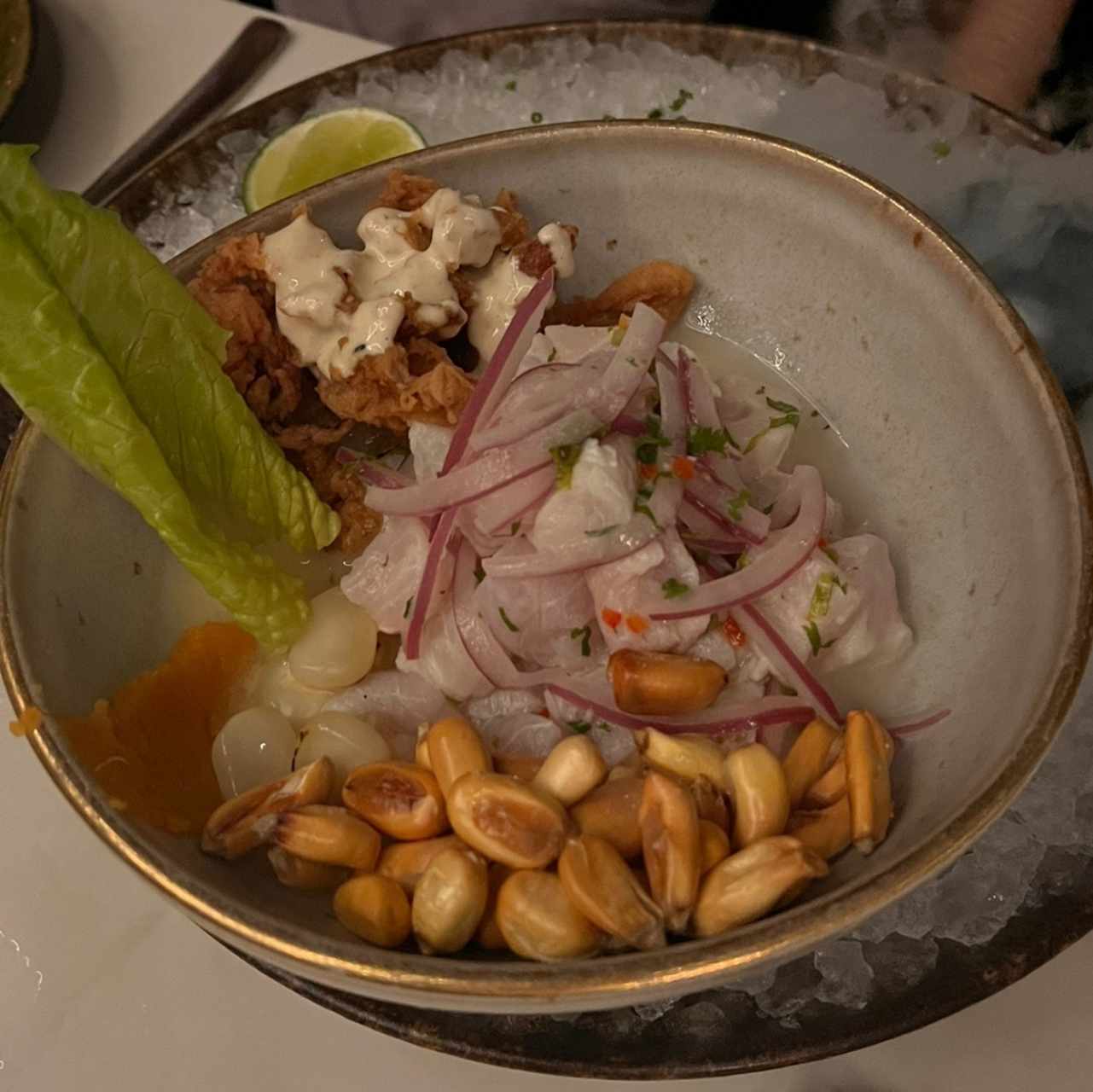 Ceviche de Corvina y Calamar