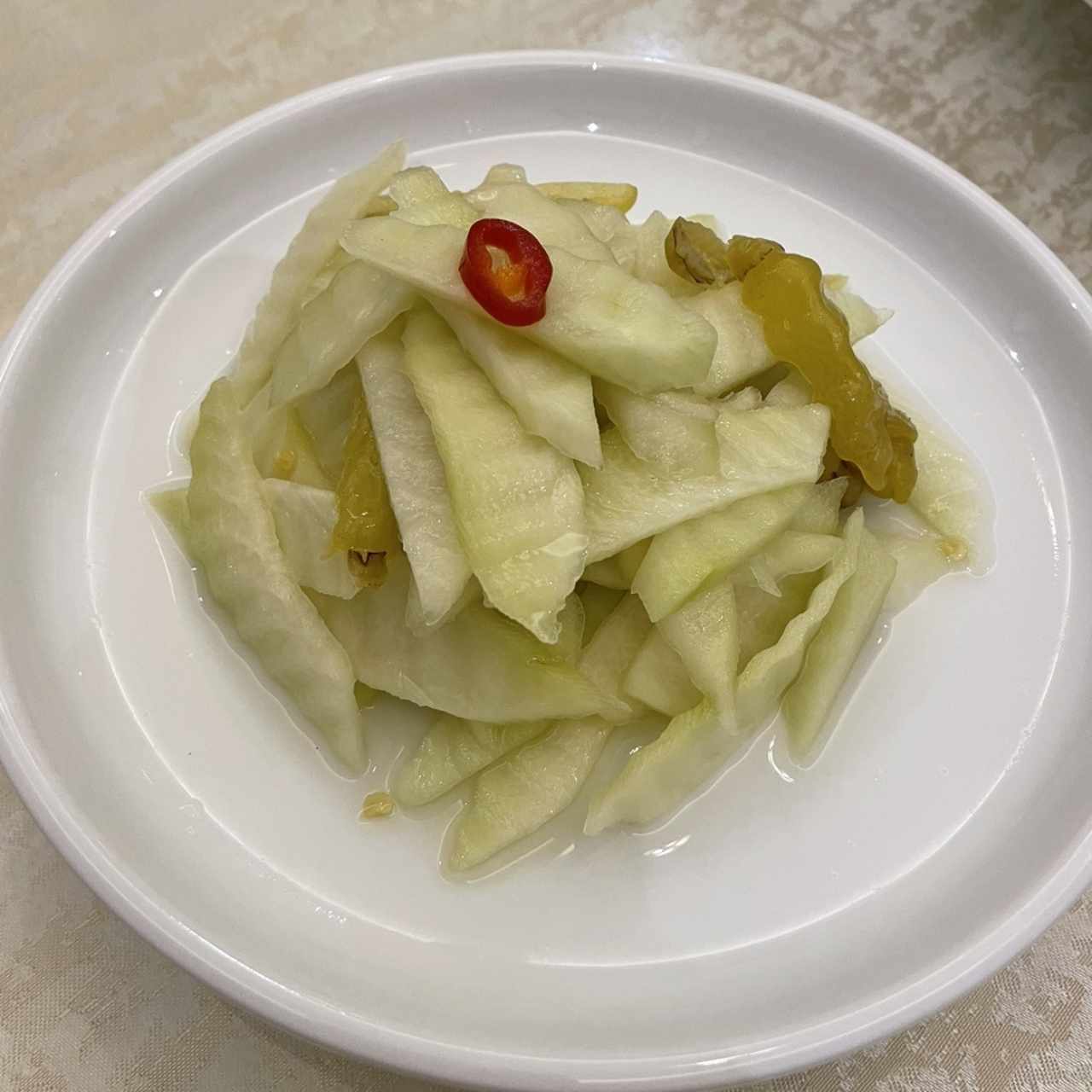 Chayote en Salsa de Chile