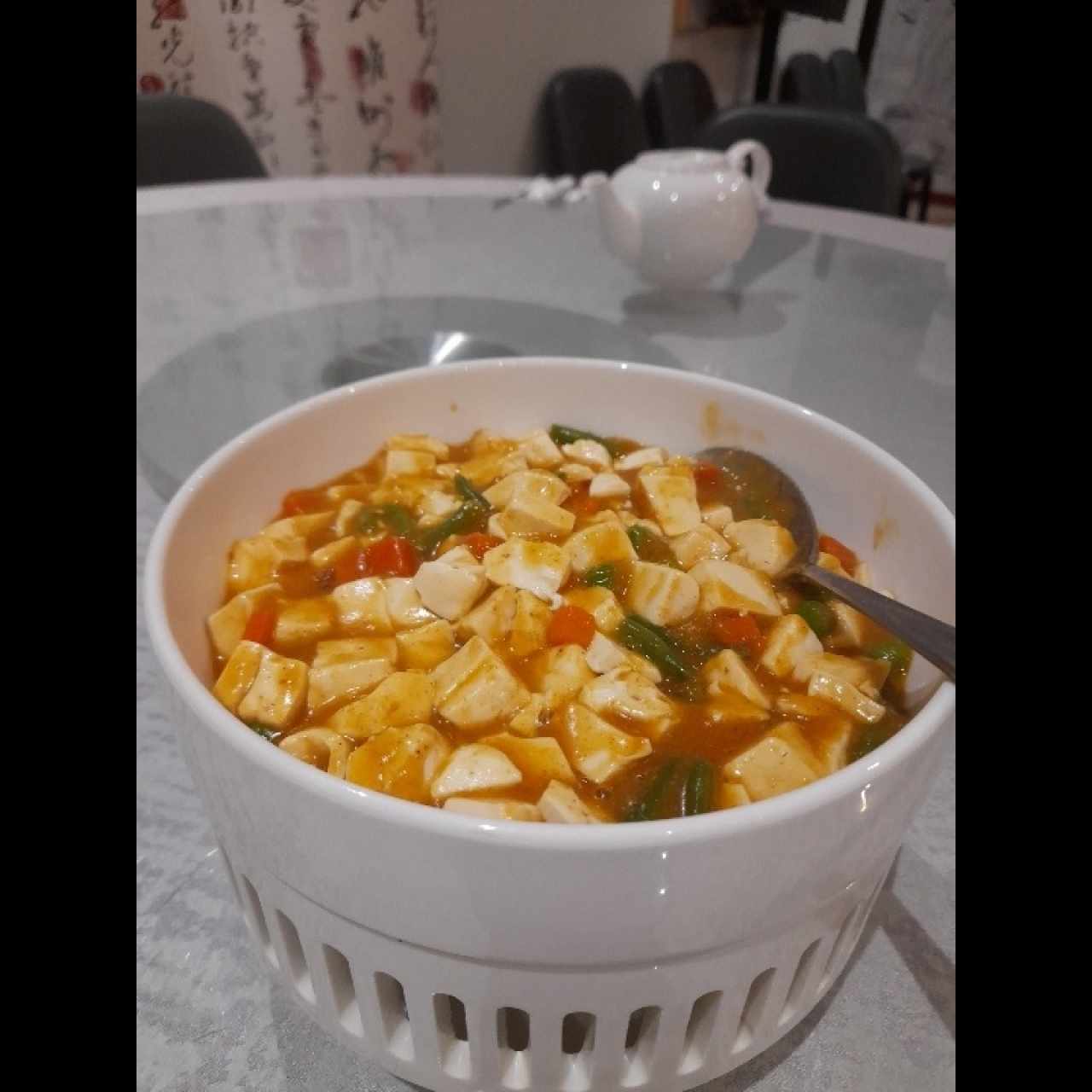 Tofu con Huevos de Cangrejo