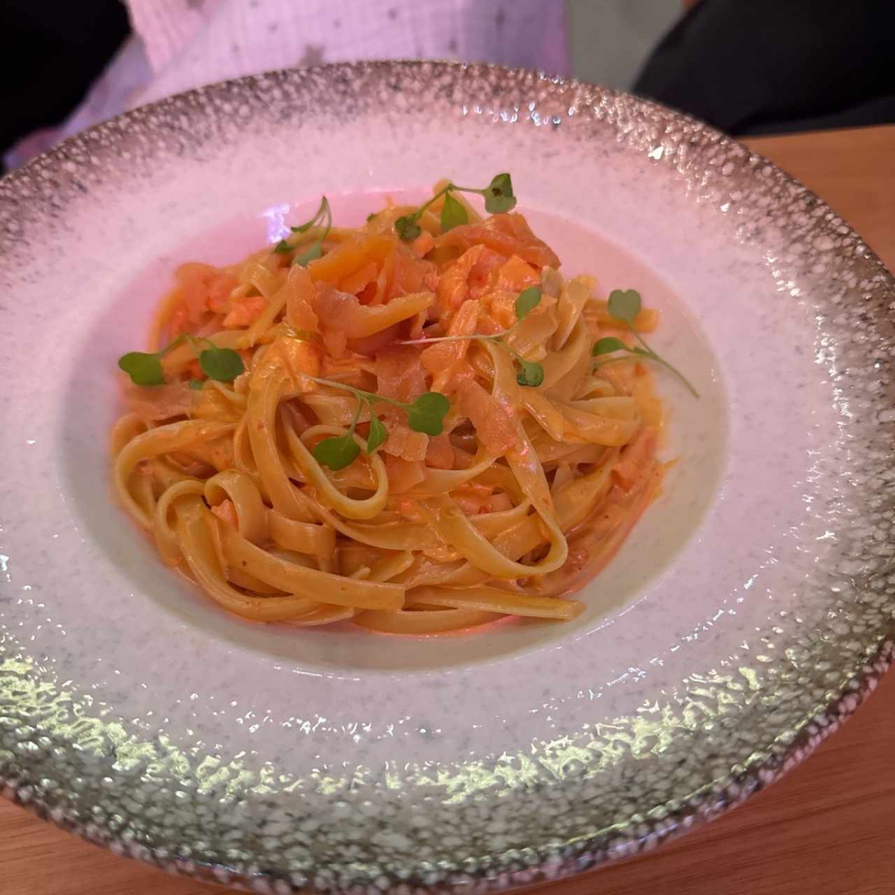 Fetuccini con salmon