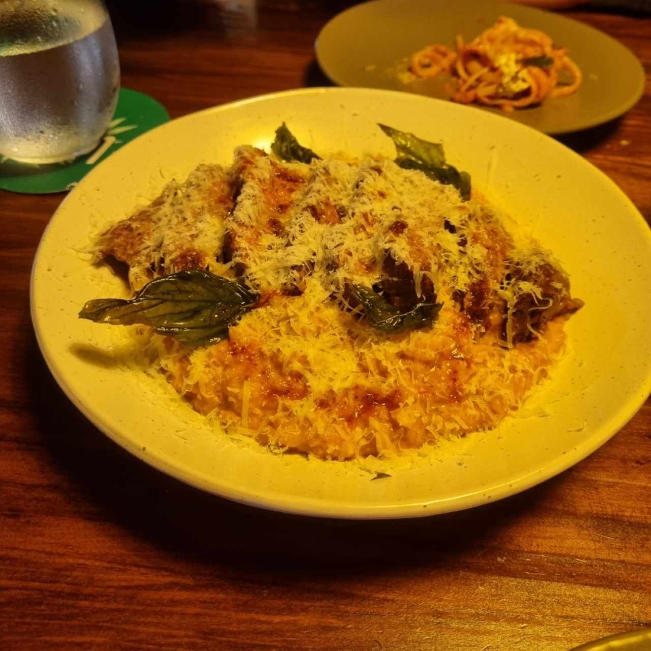 risotto de tomate con picaña